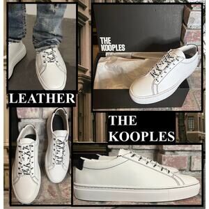 The kooplers White leather Lace-Up Sneakers US Size: 11 UK Size: 44